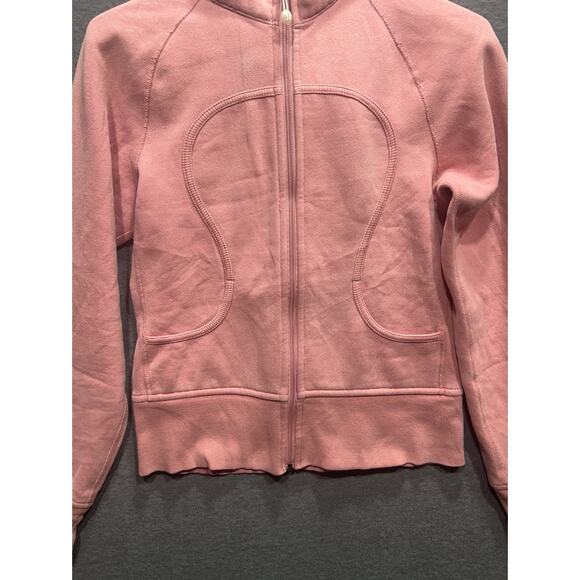 Lululemon Scuba Hoodie Full Zipper Washed Qicksand Mauve Pink Size 4 Rare - Picture 4 of 9